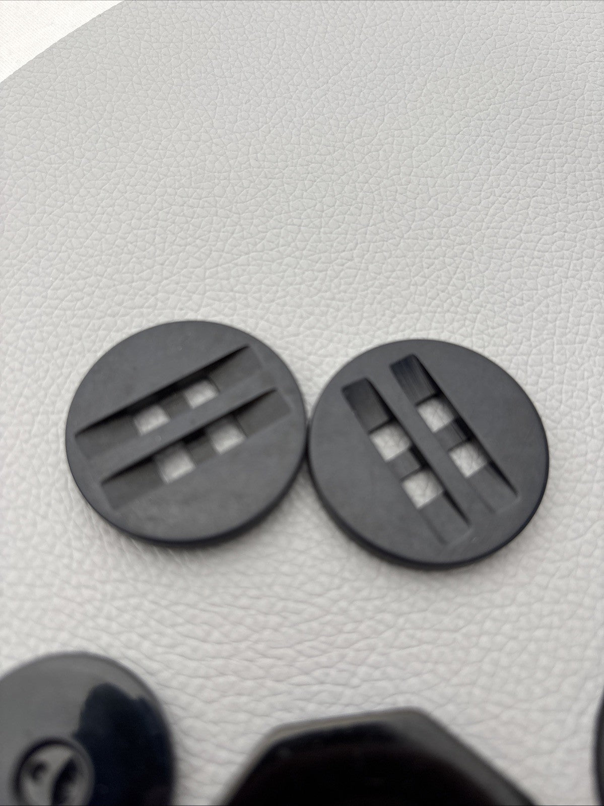Vintage 1940s Black Bakelite Plastic Buttons Lot of 18 Carved Geometric Designs