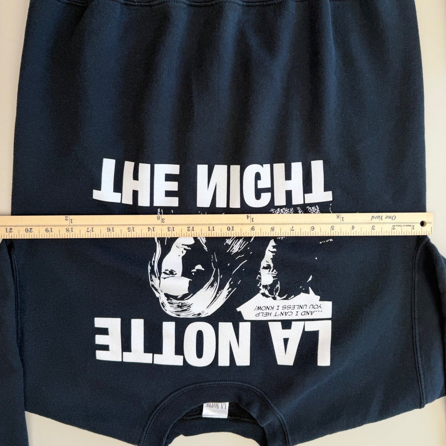 La Notte Sweatshirt Graphic Film Print Indie Sleaze Cinephile Black M/L