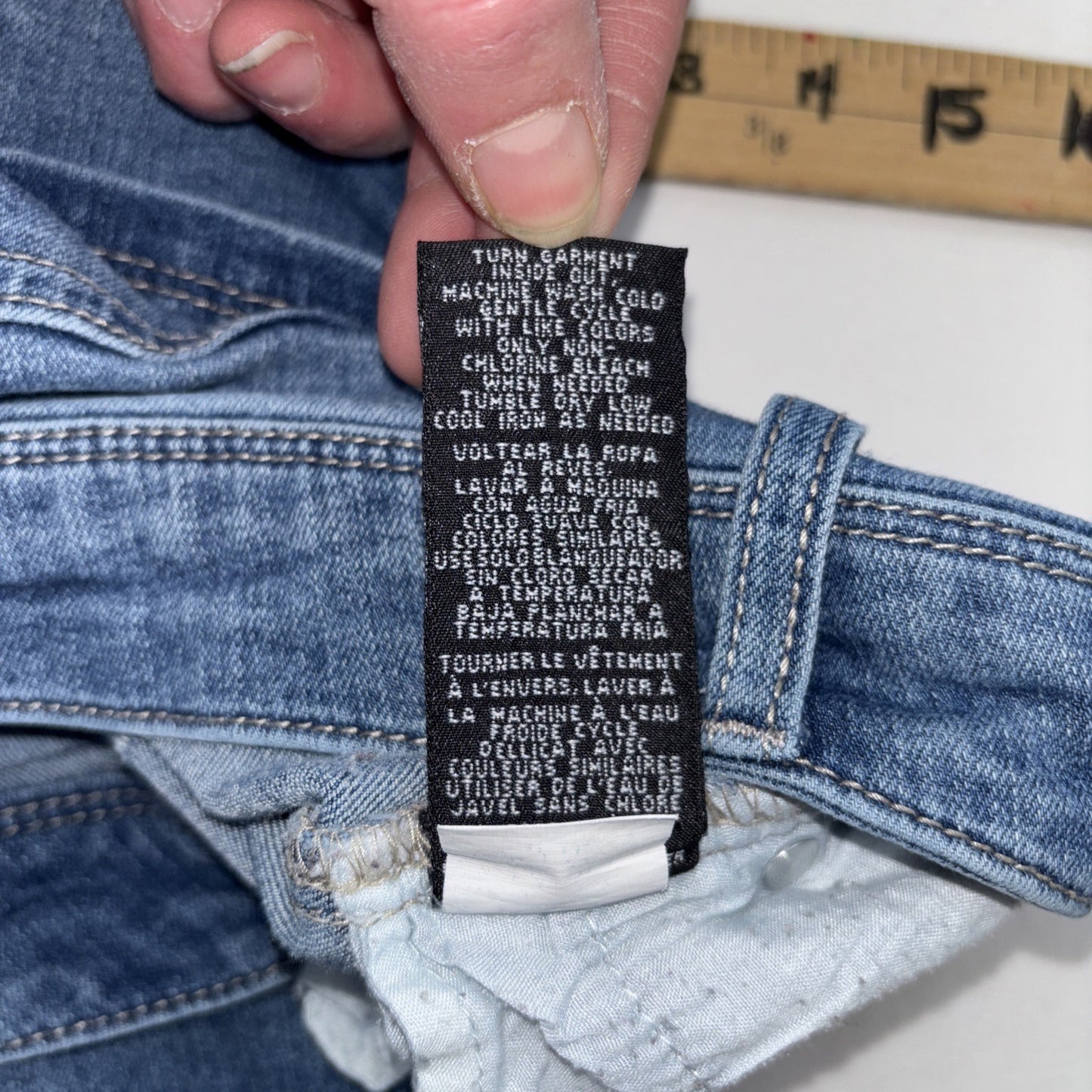 1822 Denim Jeans Womens 12 Ankle Tapered Blue Wash Stretch Distressed Basiccore