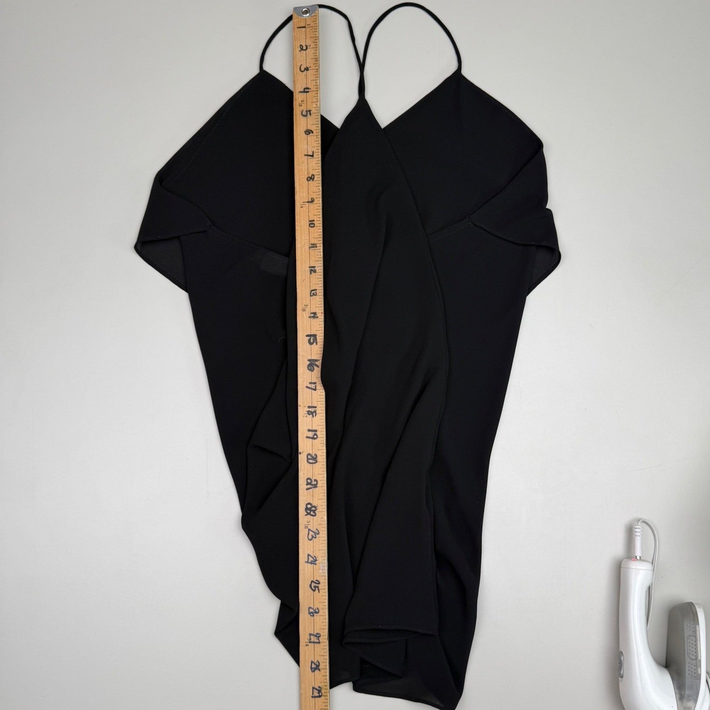 Minimum Ophelia Top Black Ruffle Drape Back Scandi Chic Minimalist Small