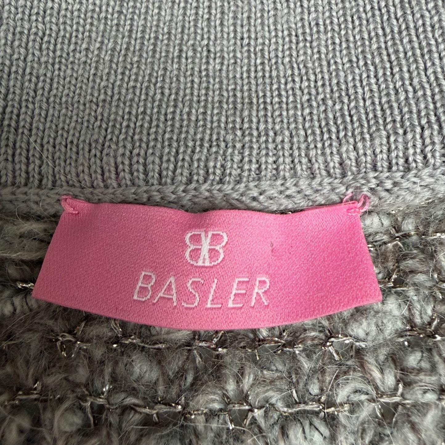 Basler Bouclé Cardigan Grey Metallic Knit Minimalist  Old Money Grandma Chic 10