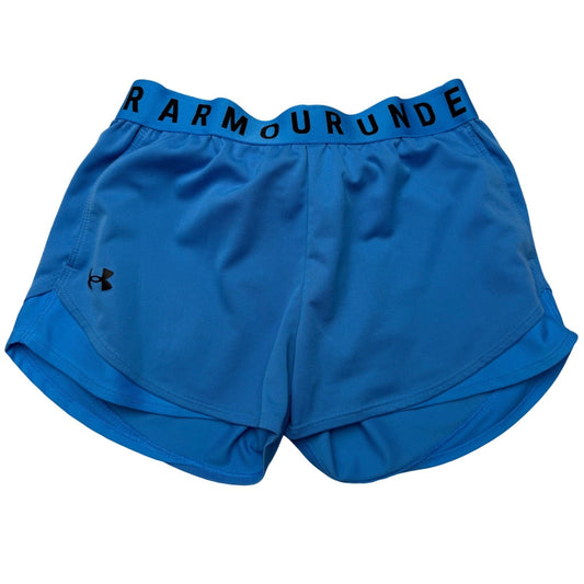 Under Armour Blue Athletic Shorts Girls XS Elastic Waist Logo