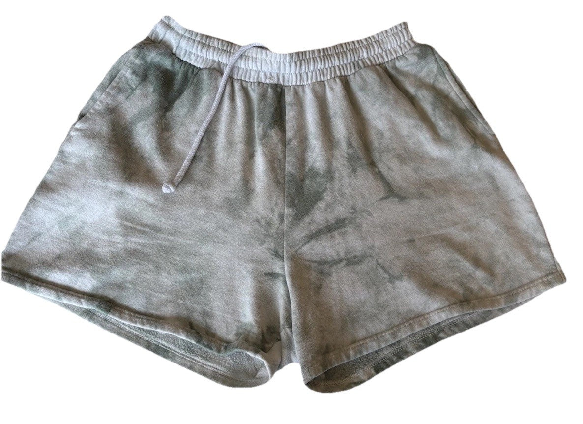 Tye Dye Aero Size Medium Shorts Green White Elastic Waist Gymcore Workout Basic