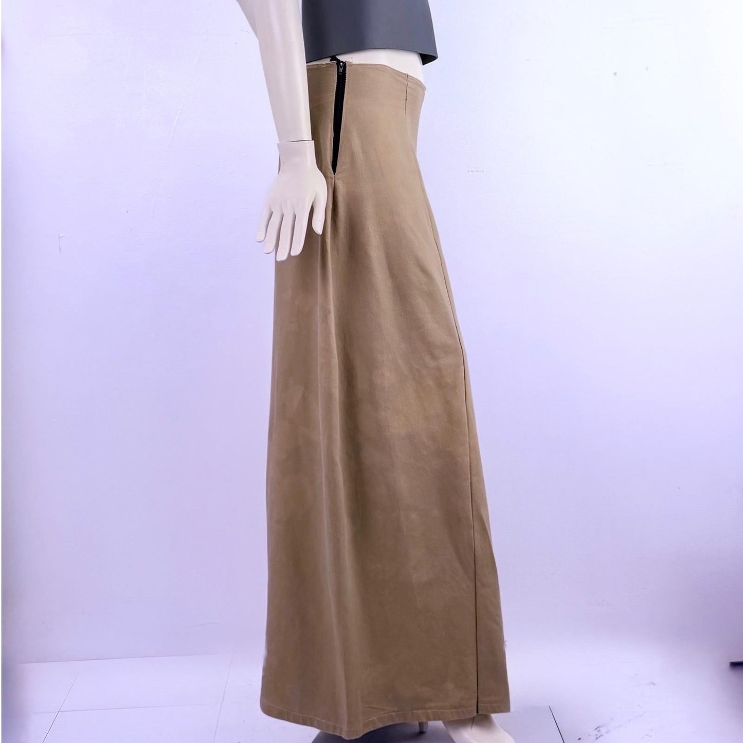 Simple  Wide Leg Trousers Tan Streetwear Rave Pants Large