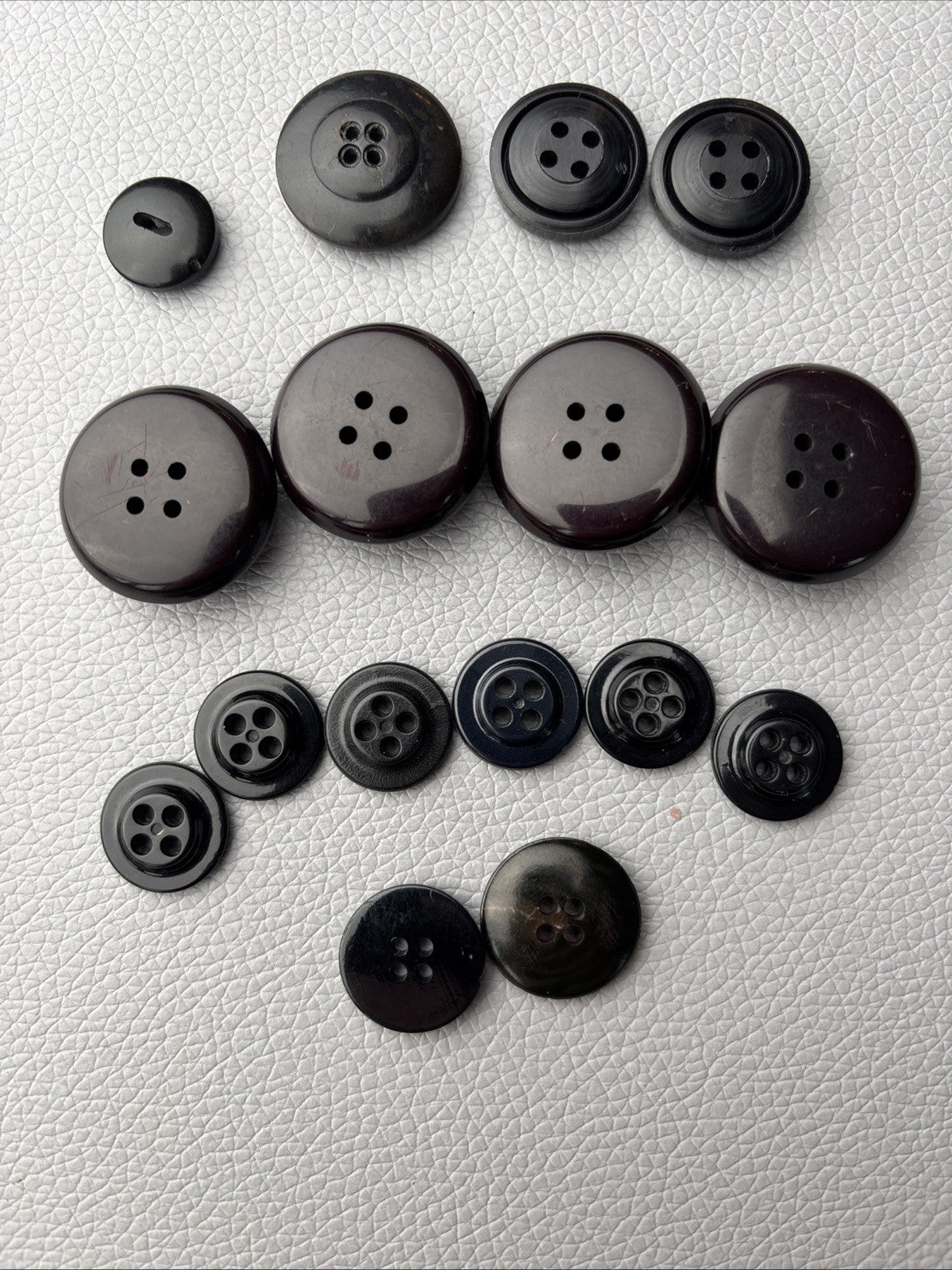 Vintage button lot ,15 black  mix with nautical anchor designs Rare Steel