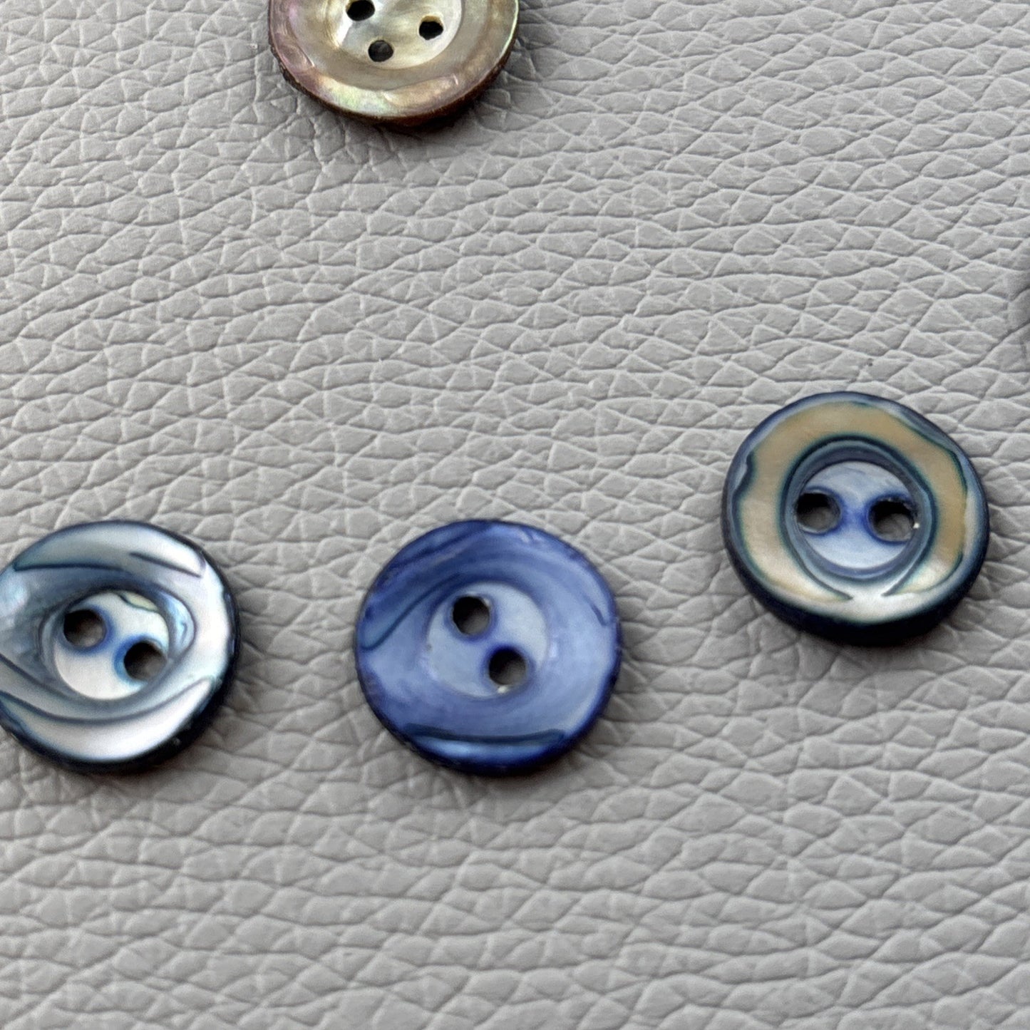 Vintage Mother Of Pearl Buttons. Lot Of 11 Two Hole And Four Hole Round Buttons