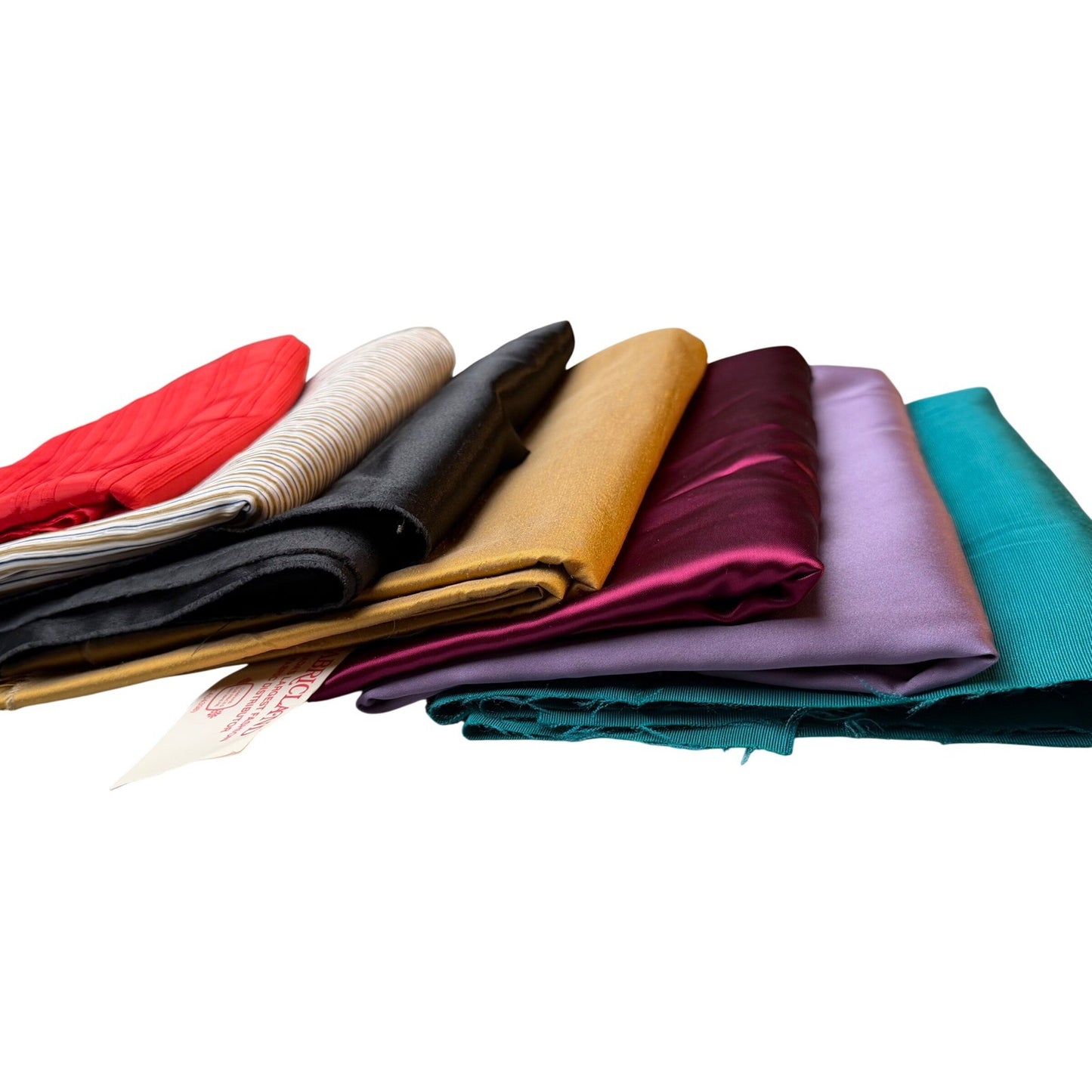 Vintage Specialty Fabric Lot – 7 Unique Shiny Textured Wovens – 1.2kg – 1980s