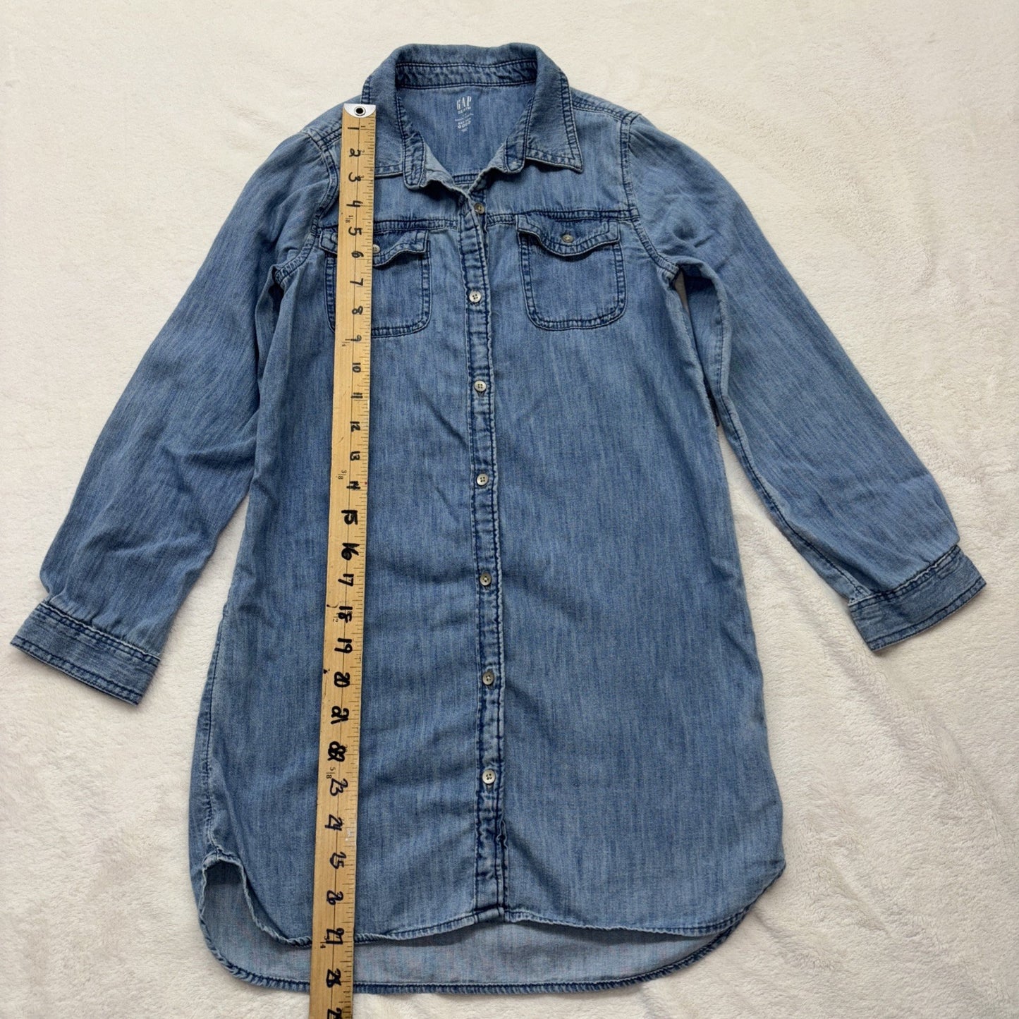 Gap Denim Girl's GAP FOR GOOD Button Down Shirt Dress Sz Large Cowgirl Western