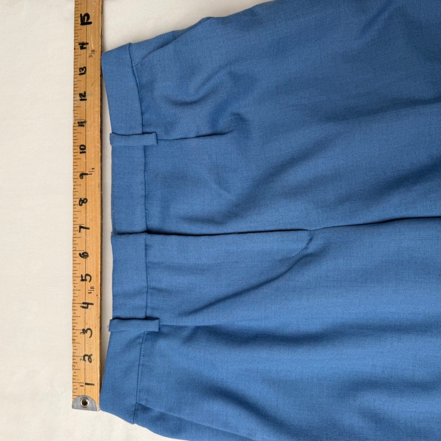 H&M Blue Wide Leg Pleated Tailored Dress Pants Women US 4 EUR 36