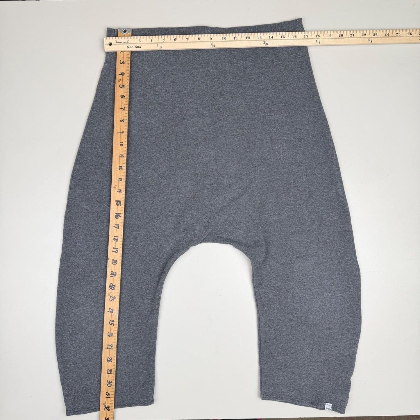 Simple Clothing Drop Crotch Pants Heather Grey Boho Lagenlook XL