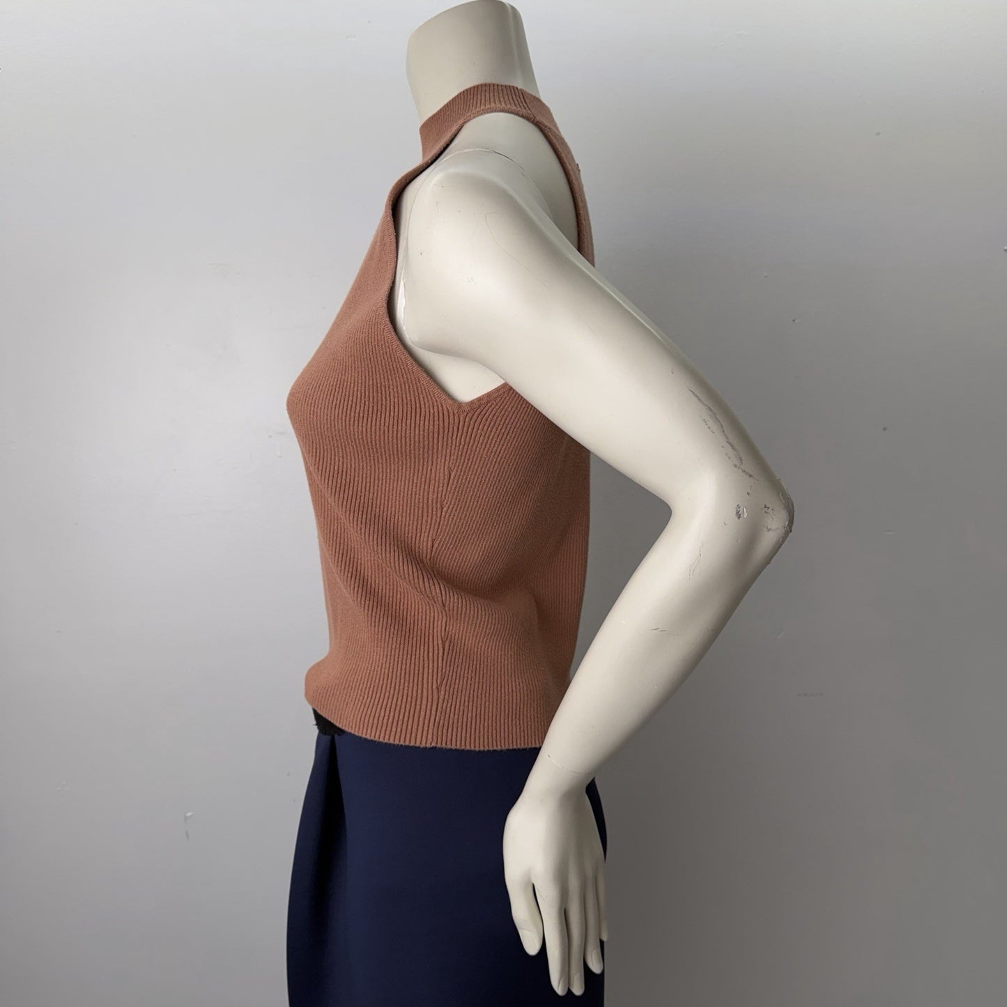 Mexx Ribbed Mock Neck Top Sleeveless Caramel Normcore Basiccore Vanilla Girl XL
