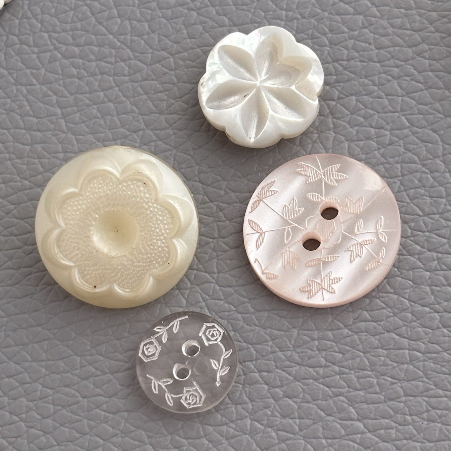 Vintage Glass Lucite Celluloid Button Lot ~ 69  Mixed Styles 1930’s-50’s