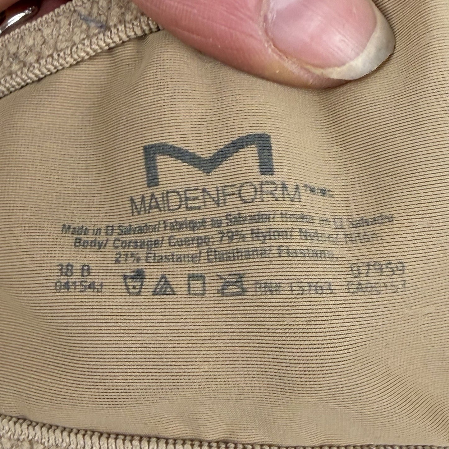 Maidenform 36 C Bra 0795 Beige Nude Adjustable Straps Women’s Intimates Support