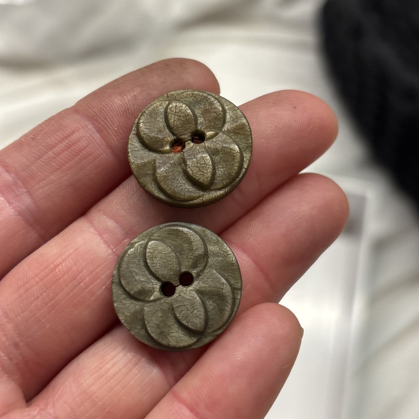 Vintage Bakelite Casein Button Lot Art Deco Fan Oversized Coat Sewing 1930s-50s