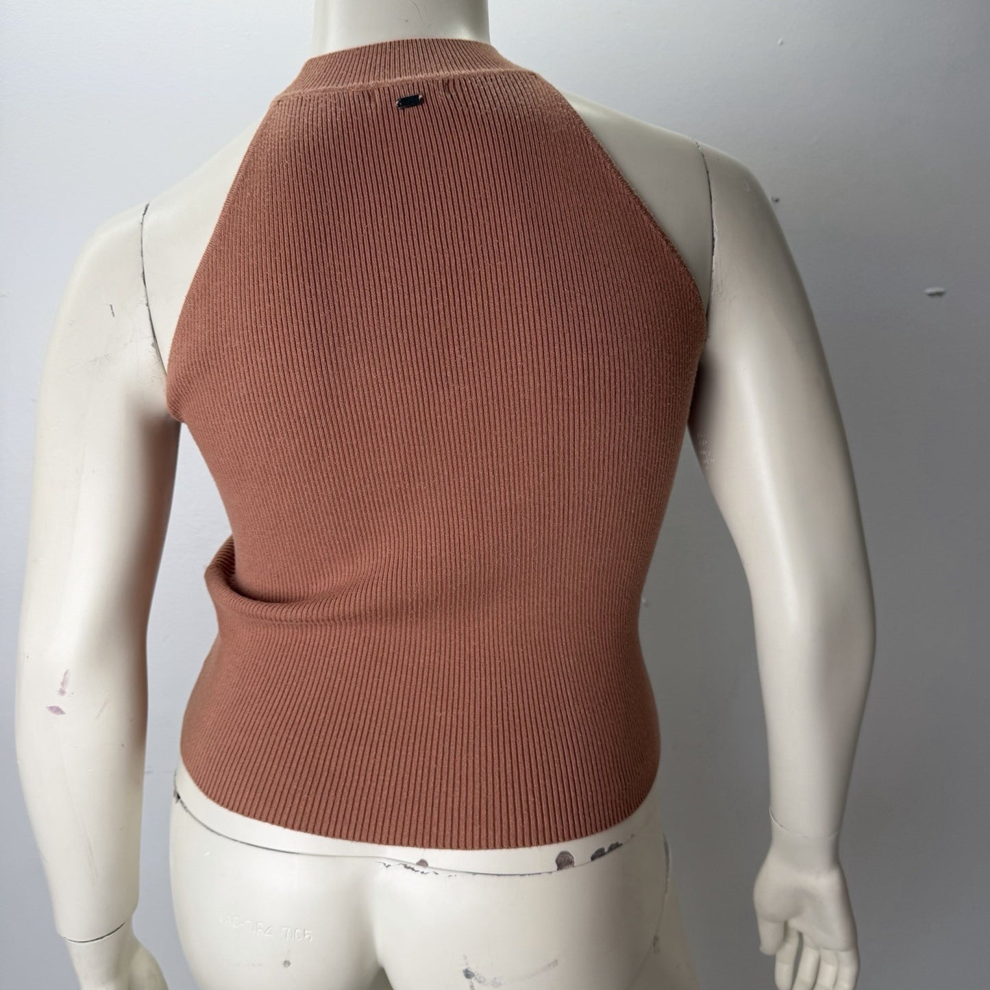 Mexx Ribbed Mock Neck Top Sleeveless Caramel Normcore Basiccore Vanilla Girl XL