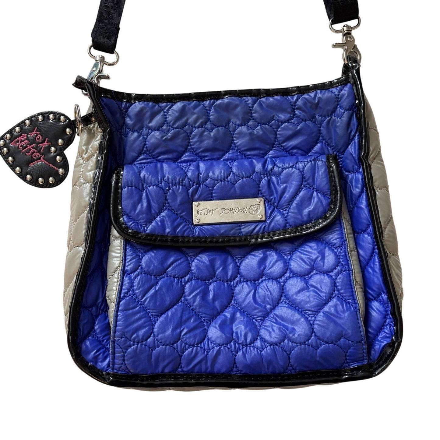 Betsey Johnson Blue Hearts Cross Body Bag Y2K Travel bag Kidcore Dopamine