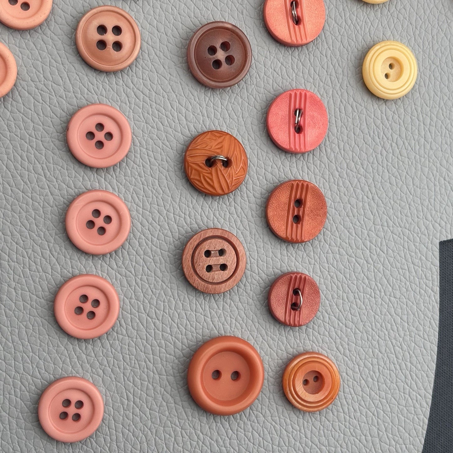 Vintage 78 Button Lot Pastel & Bright Mix | Pink, Yellow, Peach, Early Plastics