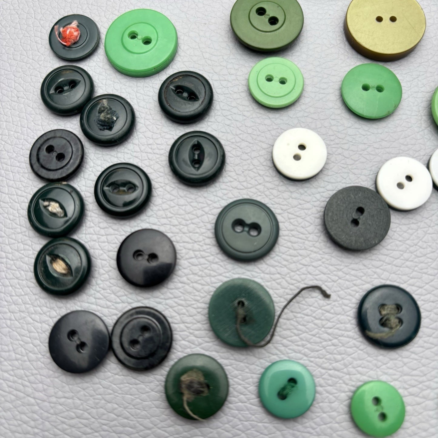 Vintage Green Button Lot 58 Piece Emerald, Olive, Chartreuse & Swirl Designs –