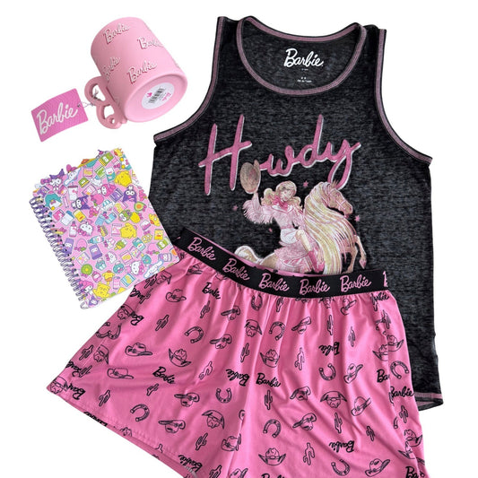 Barbie Pajama Set + Mug Howdy Cowgirl Pink Western Barbiecore Sleepwear Small