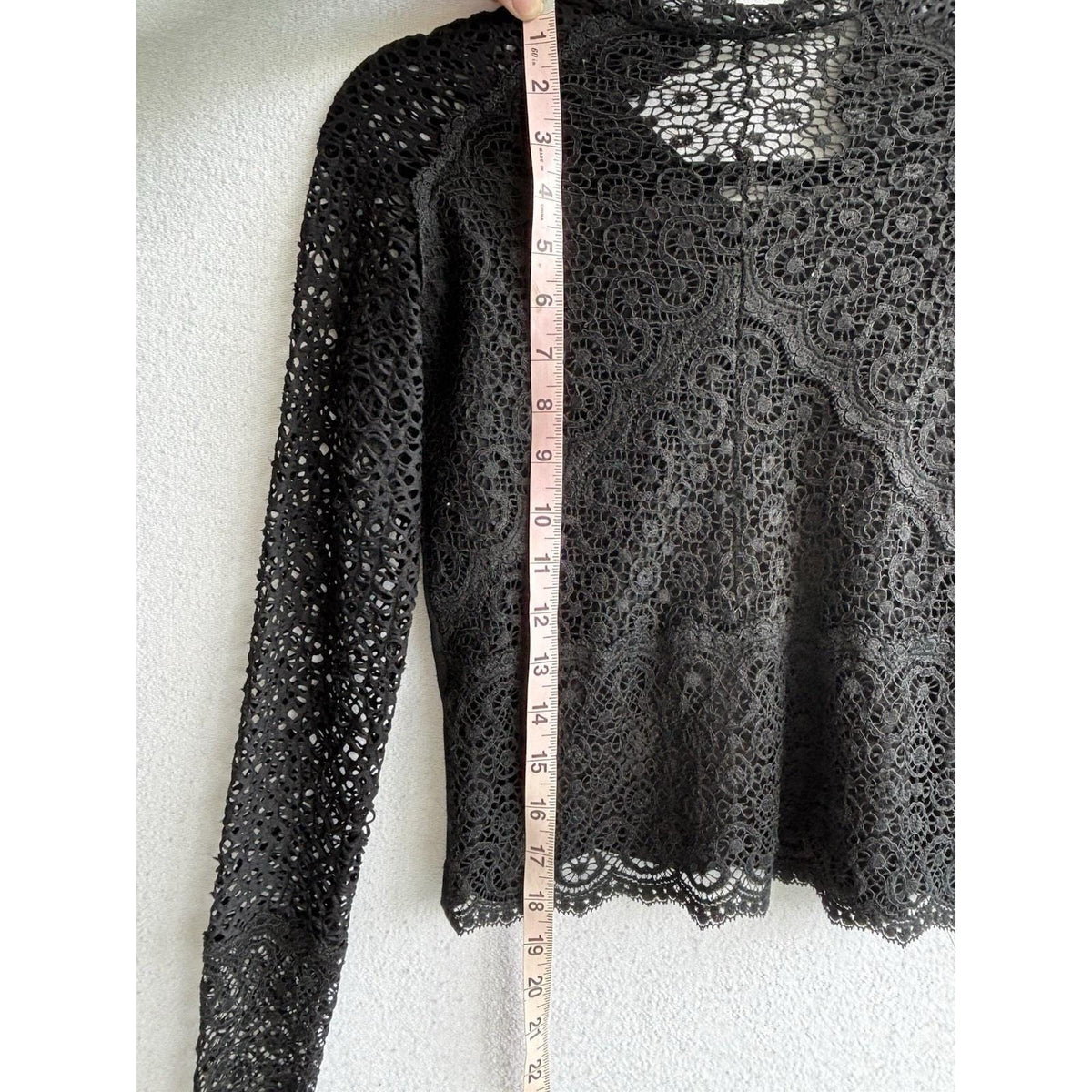 Sagaie Black Lace Mock Neck Top | Size 2