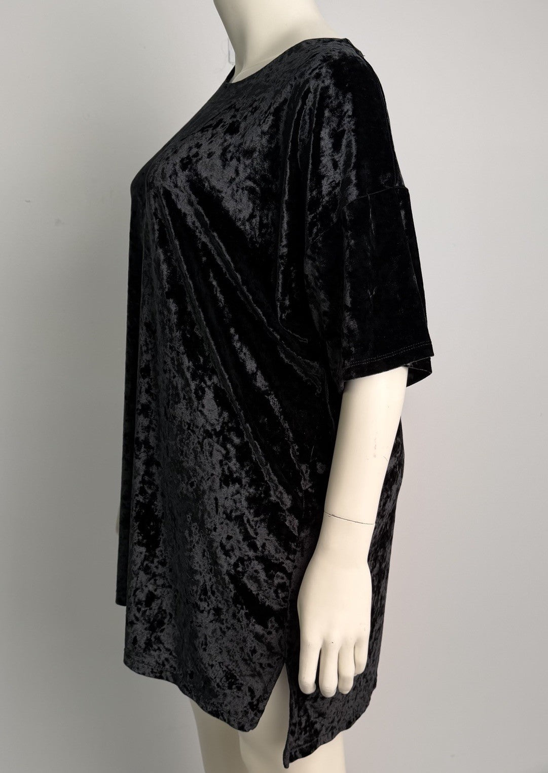 Women’s Black Crushed Velvet Dress Extra Lrge Holiday Dress Whimsigoth Gothcore