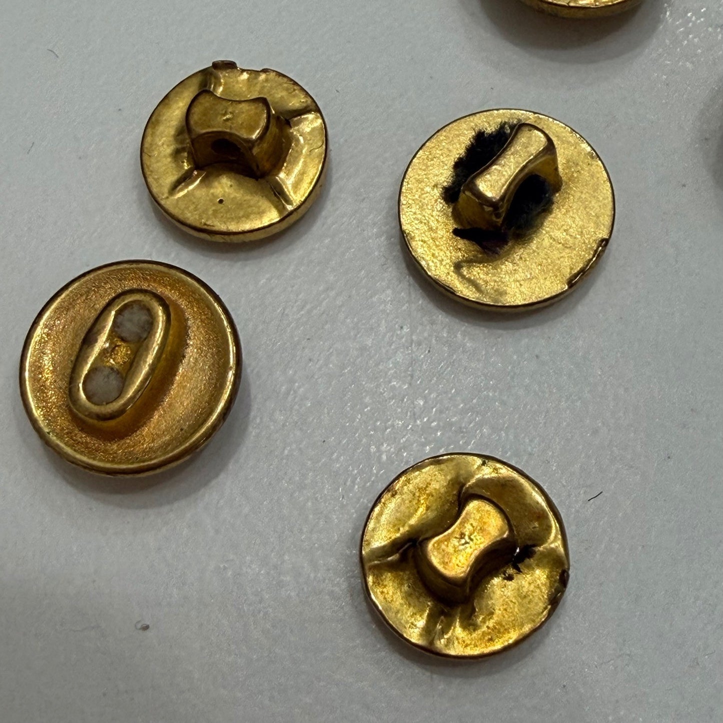 Vintage Brass Buttons Mixed Dome Mushroom Set Gold Metal 18pc OS