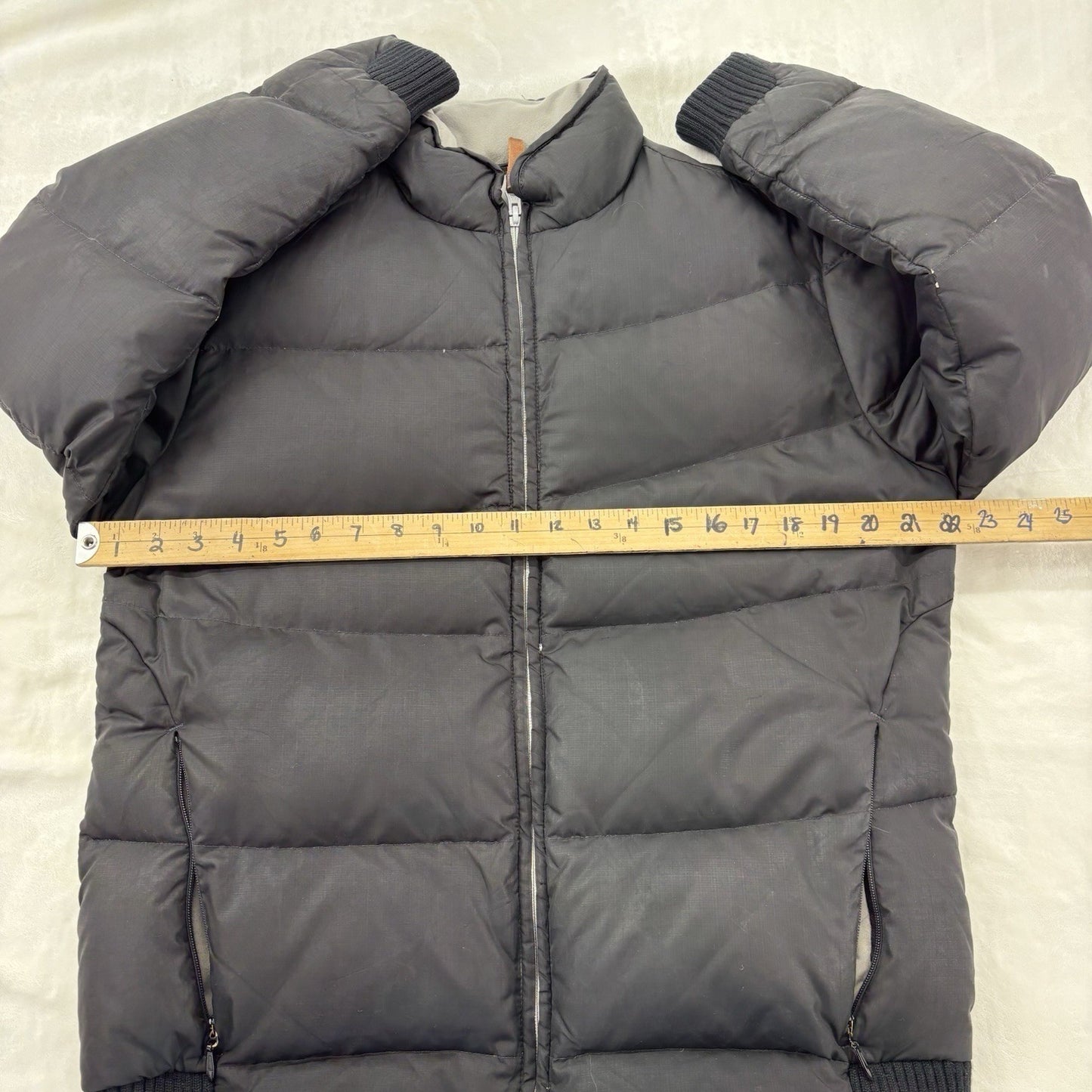 Woolrich Down Puffer Jacket Black Gorpcore Minimalist Outdoor Large