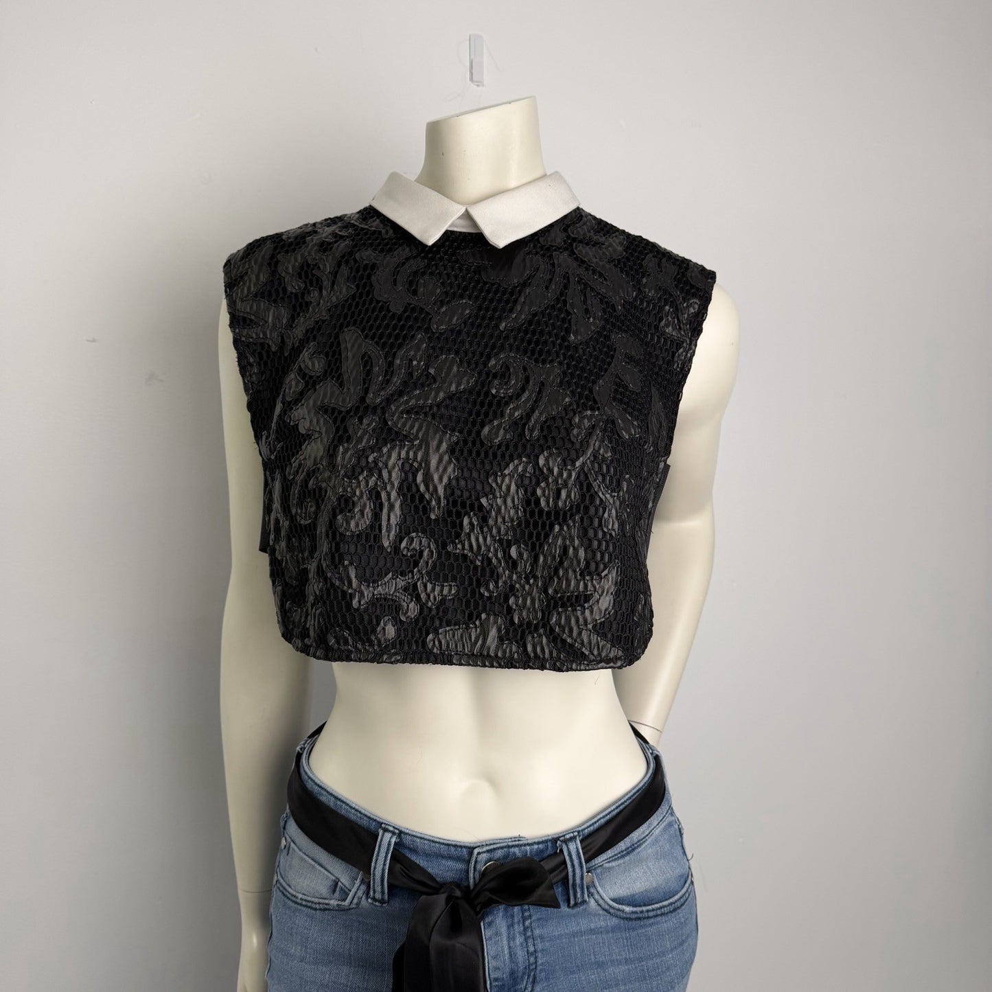 WORTHINGTON Woman White Black Top Sleeveless Button Up Plus Sz 2x Collared