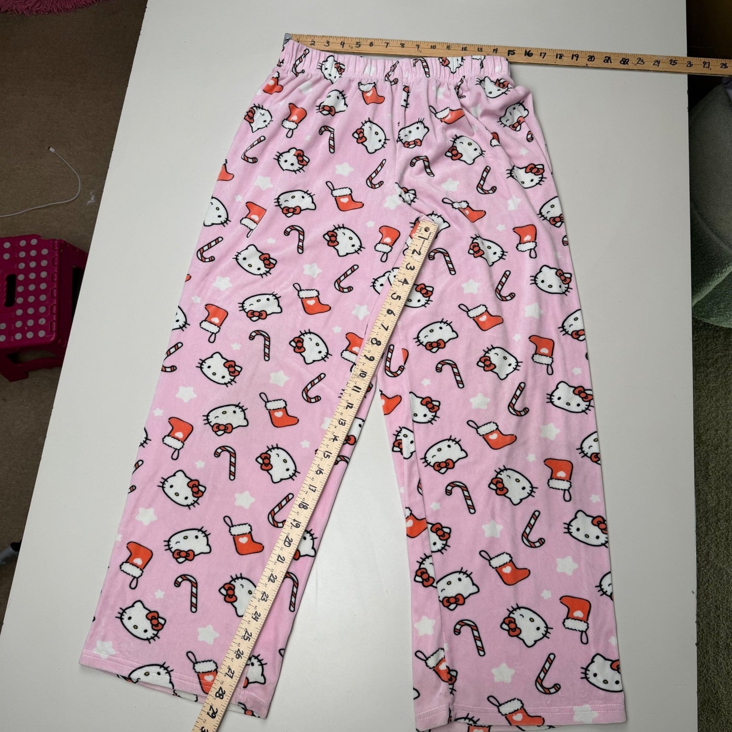 Hello Kitty Pajama Set Christmas Pink Plush Kawaii Coquette Sanrio Sleepwear XL