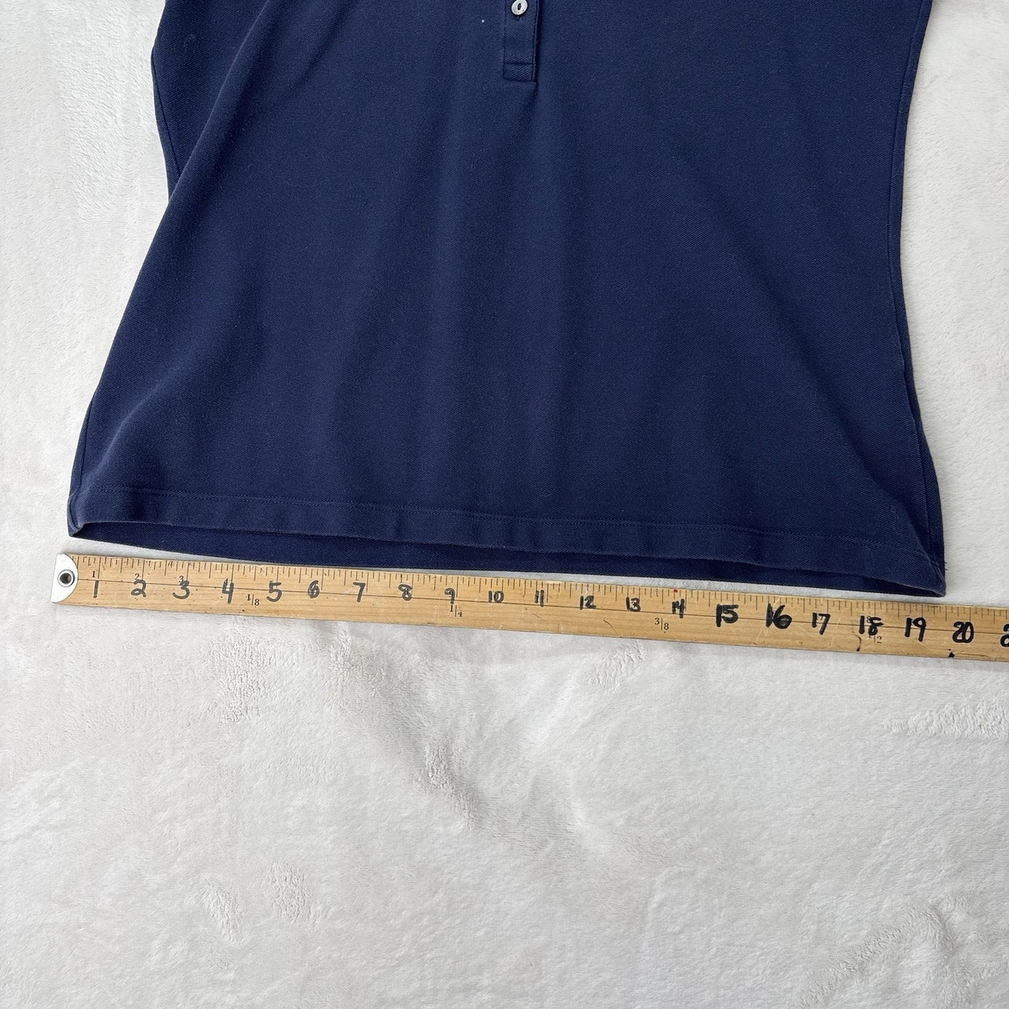 Lacoste Slim Fit Women’s Polo Shirt Navy Blue Size 42 Short Sleeve Classic Croc