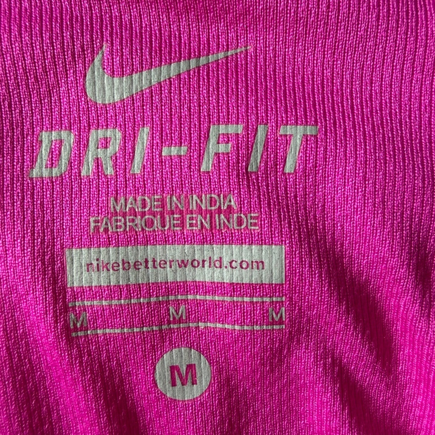 Nike Dri-FIT Shirt Short Sleeve Pink Activewear Gym Training Tee Womens Size M