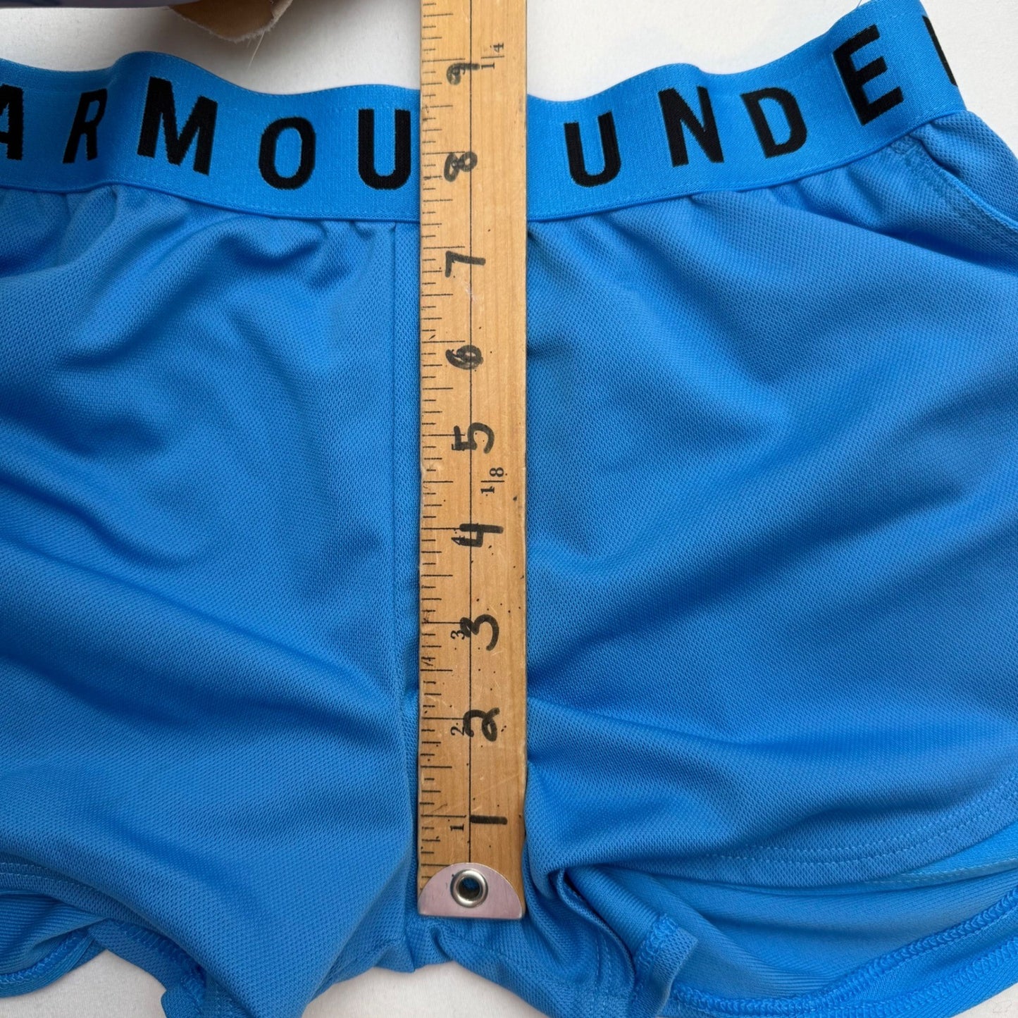 Under Armour Blue Athletic Shorts Girls XS Elastic Waist Logo