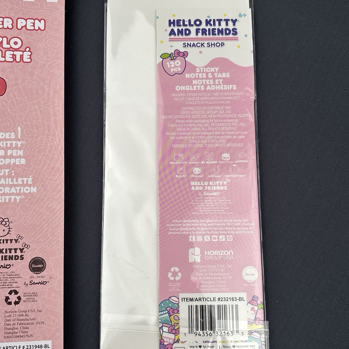 Hello Kitty & Friends Stationery Set Journal Notepad Pen sticky Notes Erasers