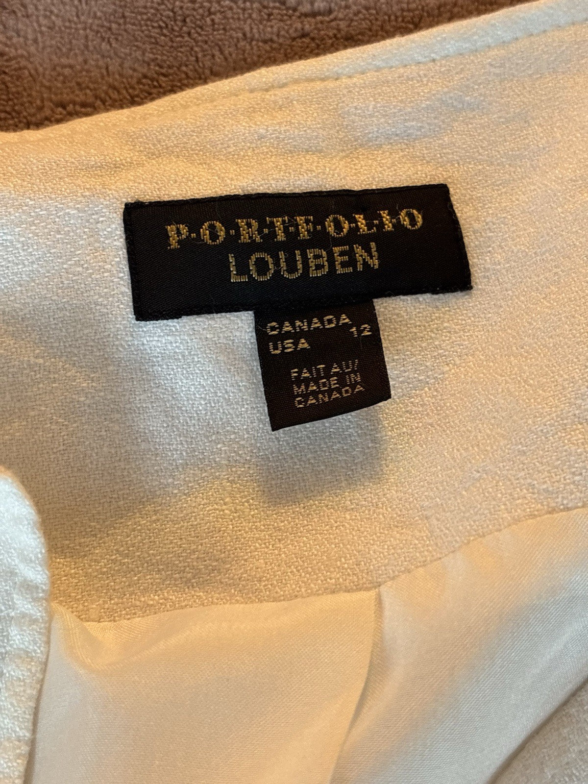 Vintage White Linen Jacket Portfolio Louben Women’s Sz 12 Quiet Luxury Coatigan