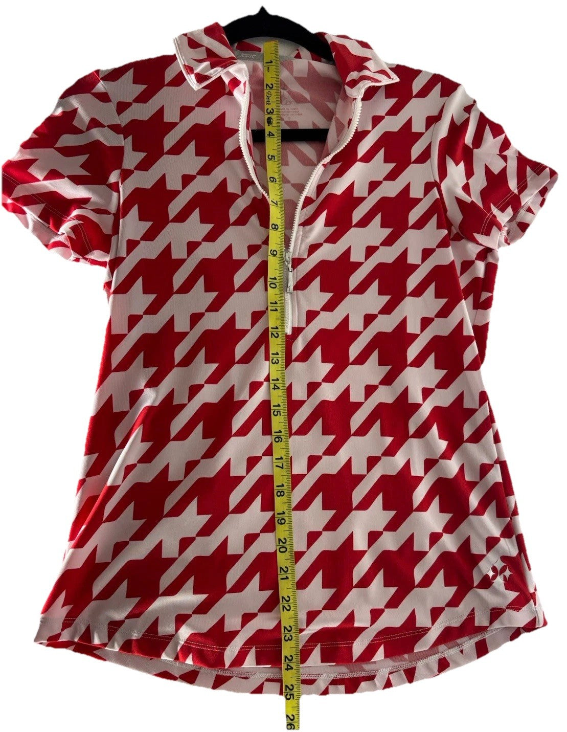 Joefit Cycling Top Red+ White Houndstooth Sz Small Activewear Sports Athleisure
