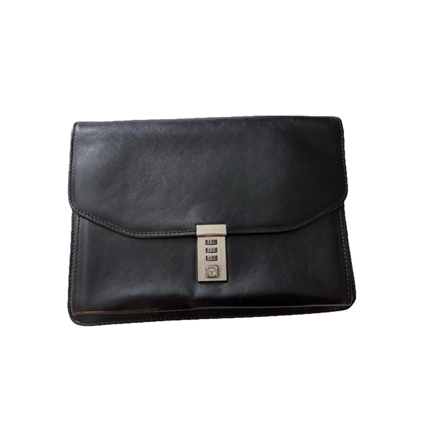 Offermann Black Leather Document Clutch Combination Lock Old Money Quiet Luxury