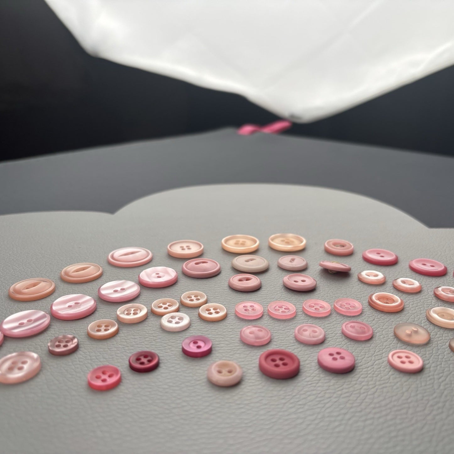 Vintage Pink Button Lot | 56 Pcs Blush & Rose Casein  Mix Mid Century Sewing