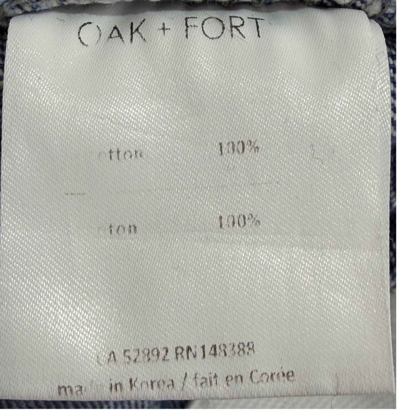 Oak + Fort High Waisted Paperbag Mom Jeans Denim Raw Hem Double Button Sz Small