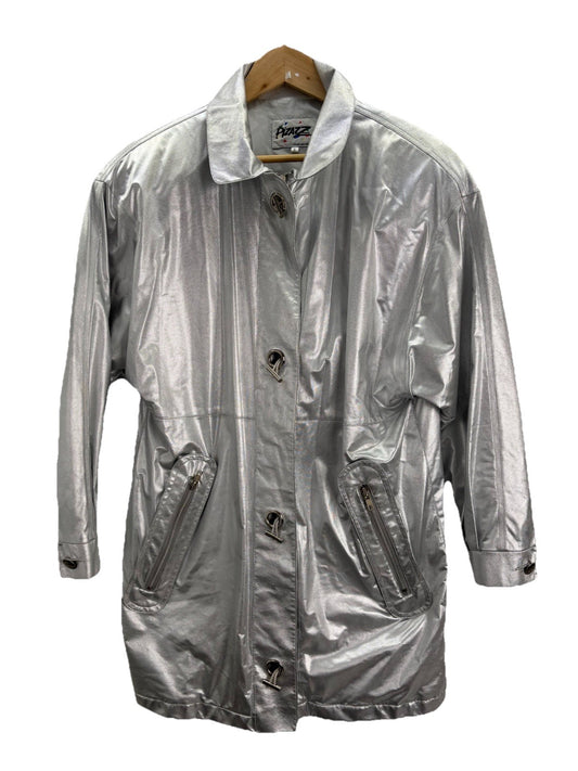 Vintage 80’s Pizazz Adorable Junior Women’s Silver Y2K Jacket Size Small