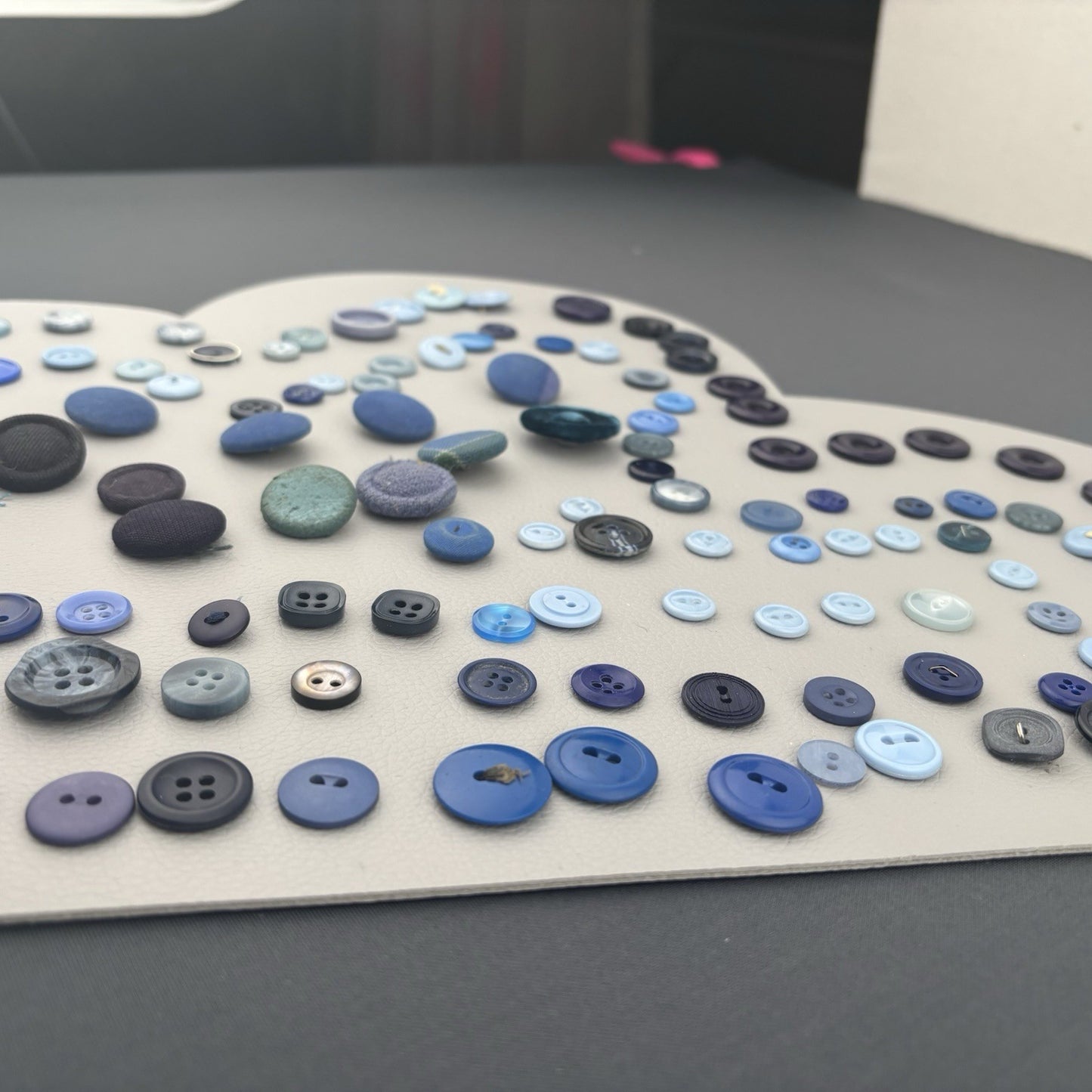 Vintage Blue Fabric Covered Buttons Lot Velvet Tweed Knit Tailor Shank 1940s-60s