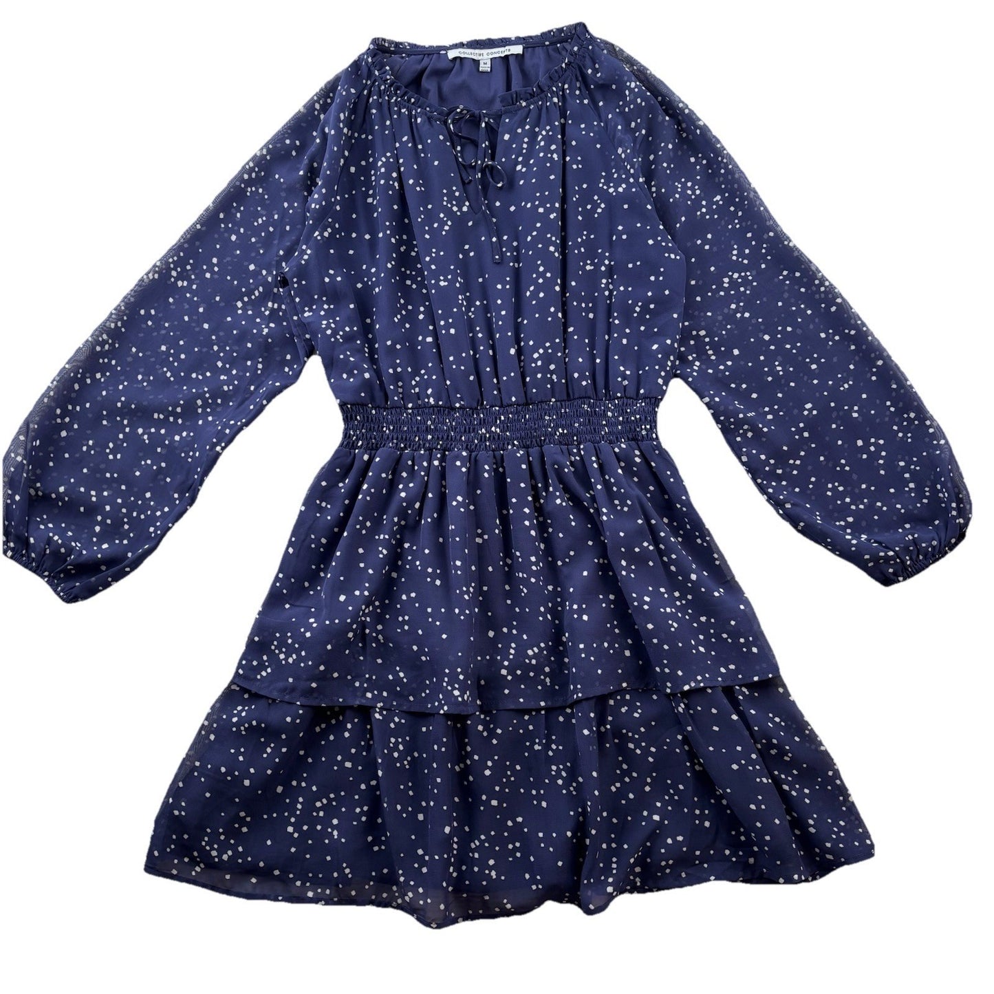 Collective Concepts Navy Ruffle Tiered Dress Modern Boheme Romanticcore Medium