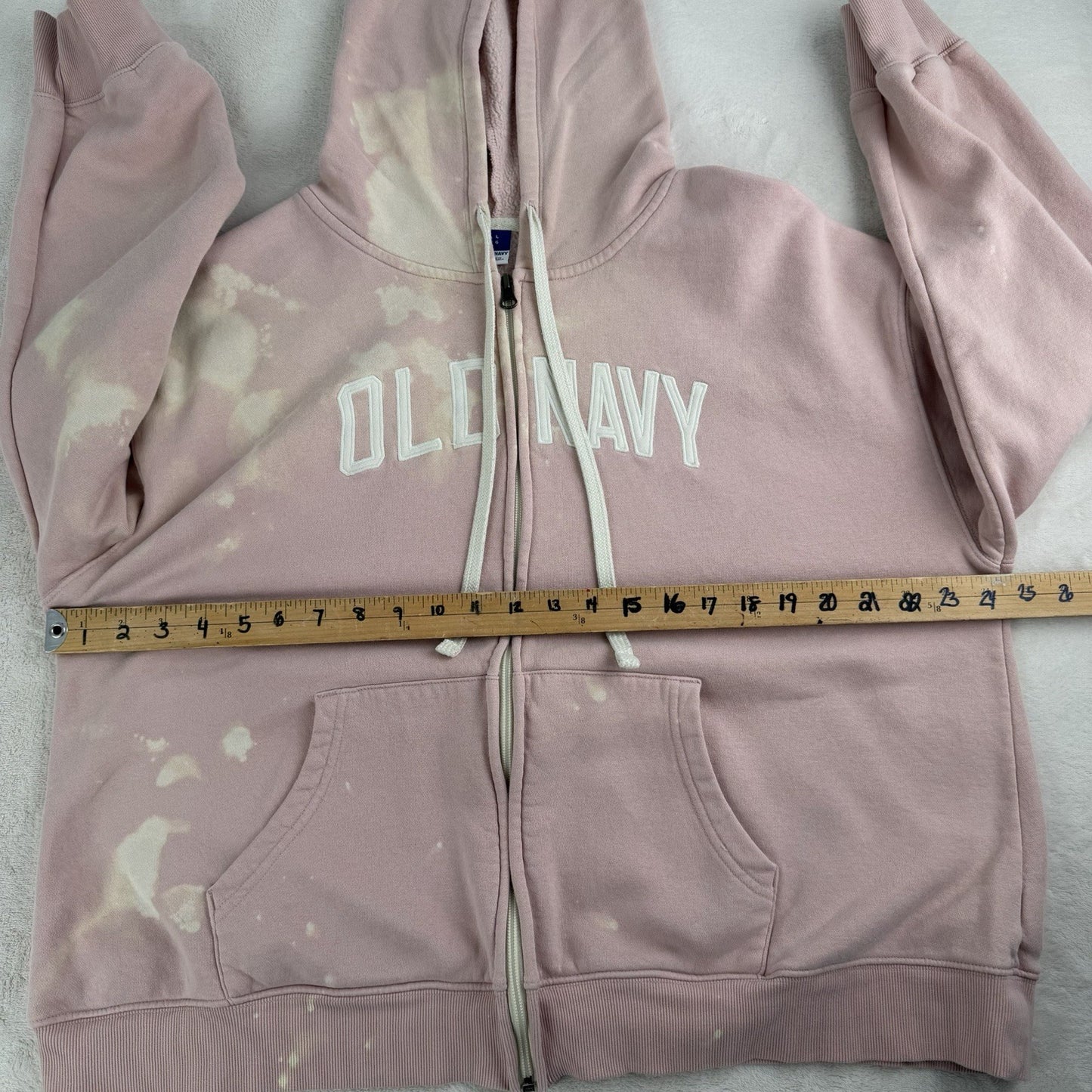 Old Navy Pink Tye Dye Zip Up Hoodie Women’s Size Large Fleece Interior- Free Top