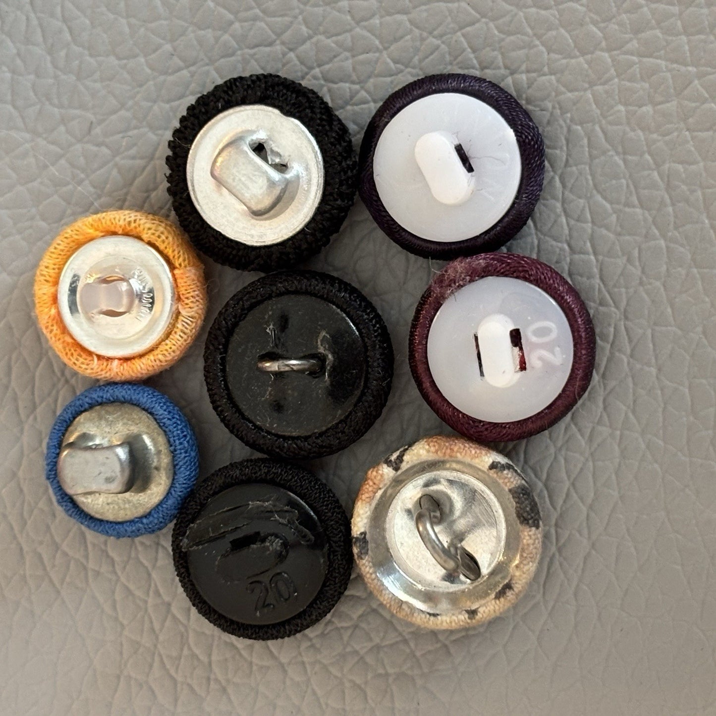 Vintage Fabric Covered Button Lot 1930s–50s Wool Tweed Satin & Thread Wrapped