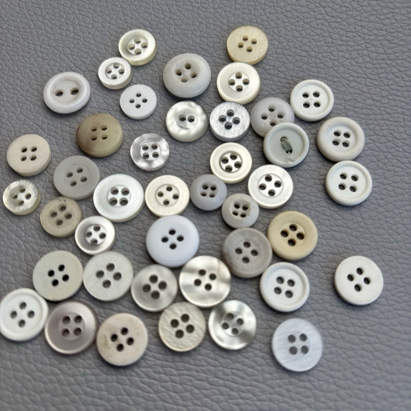 Mixed Plastic Button Lot ~ 50pcs Clear White Ivory Assorted Styles New