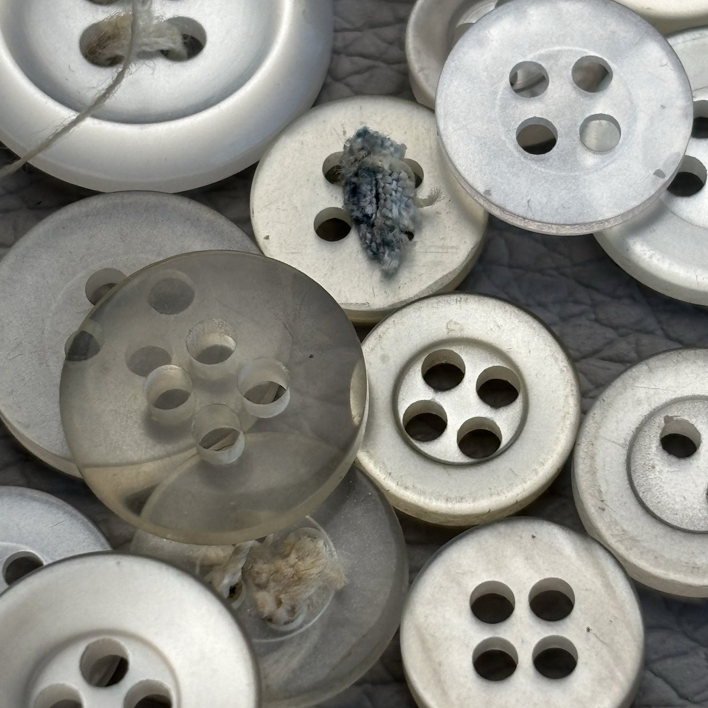 Mixed Plastic Button Lot ~ 50pcs Clear White Ivory Assorted Styles New