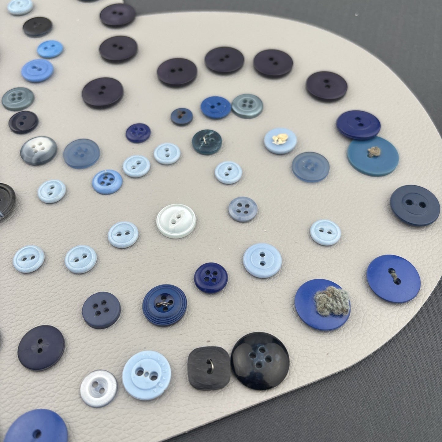Vintage Blue Fabric Covered Buttons Lot Velvet Tweed Knit Tailor Shank 1940s-60s
