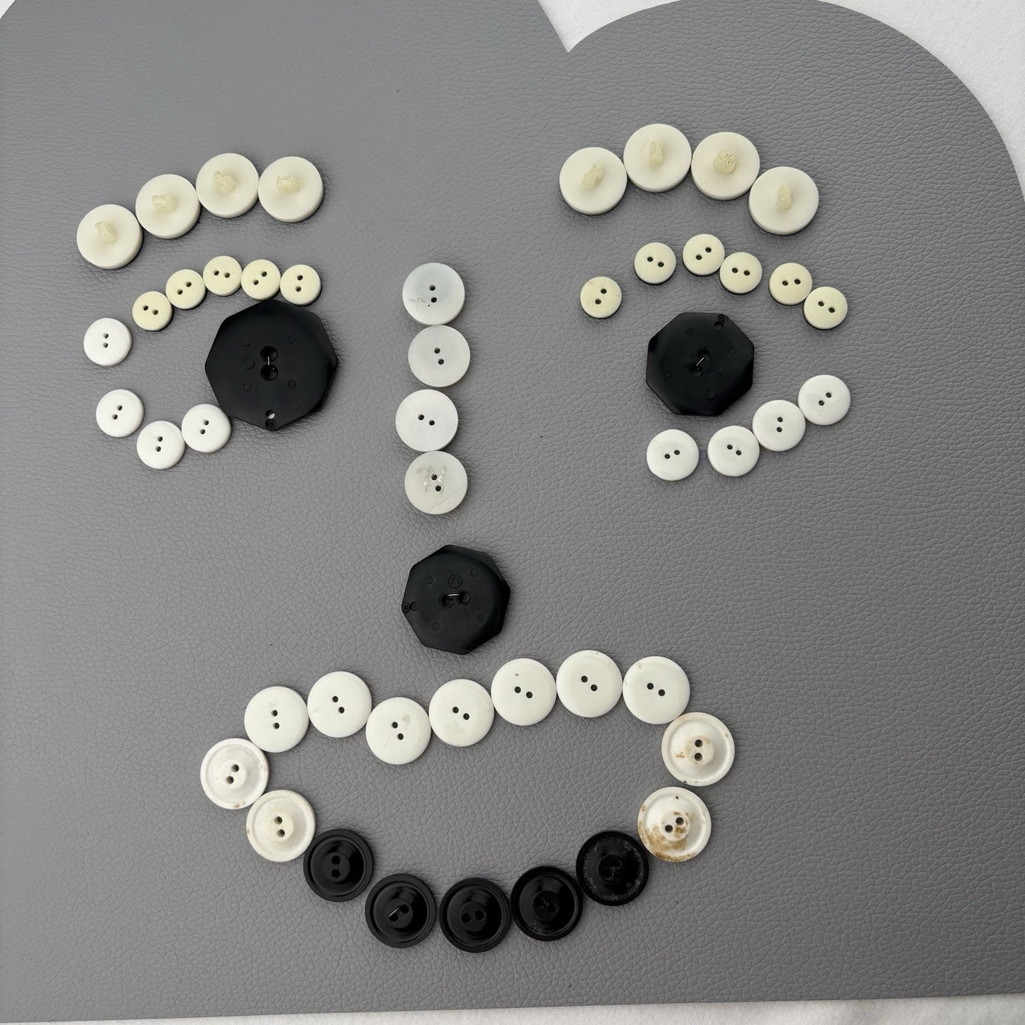 Black White Orange Button Lot ~ 35pc Plastic Sewing Craft Supply Mixed Set