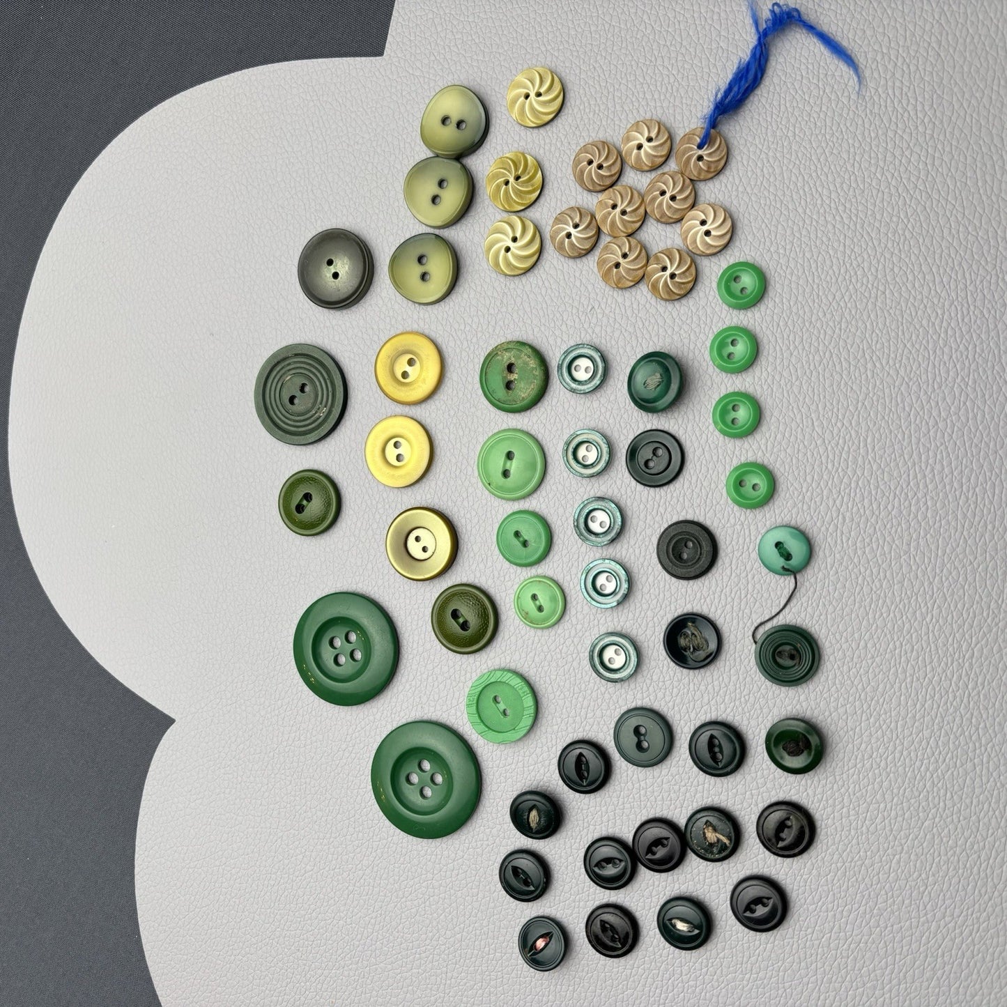 Vintage Green Button Lot 58 Piece Emerald, Olive, Chartreuse & Swirl Designs –