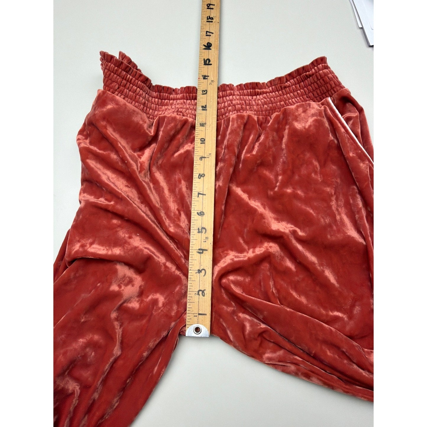 Aerie Wide Leg Pants Peach Crushed Velvet  Athleisure Dopamine Sporty Spice XL