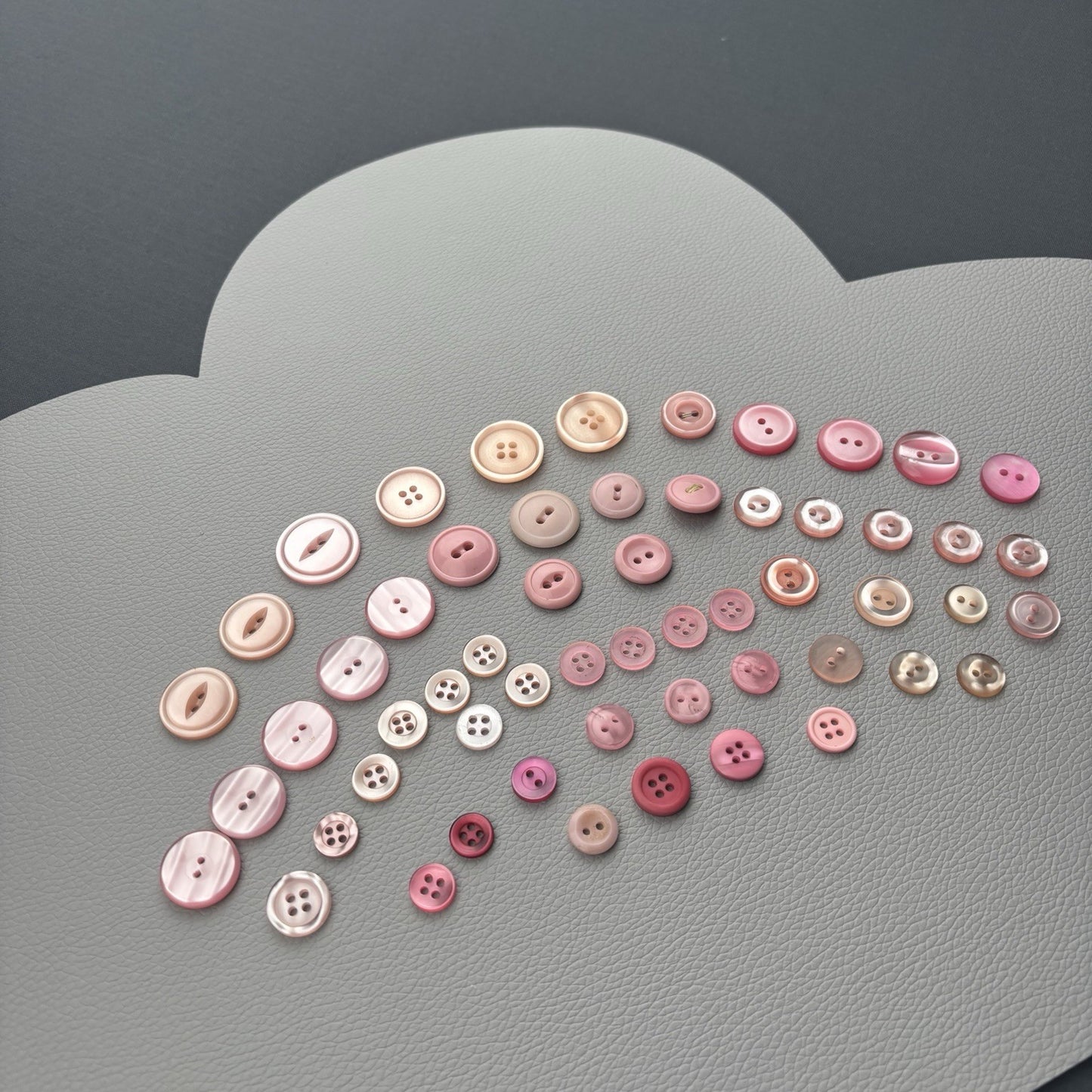 Vintage Pink Button Lot | 56 Pcs Blush & Rose Casein  Mix Mid Century Sewing